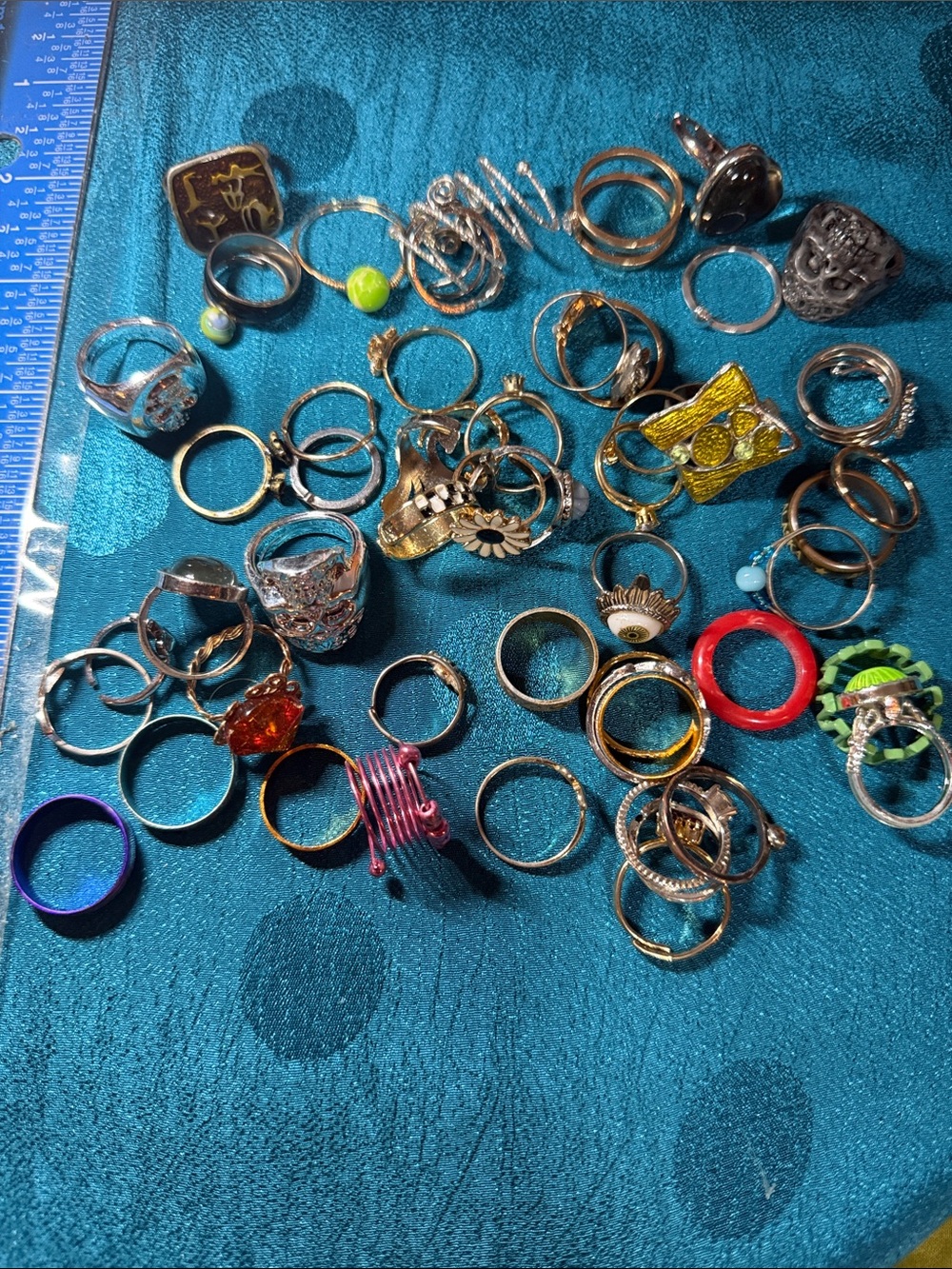 Assorted Women's Mixed Metal and Colorful Fashion Rings - Multicolor